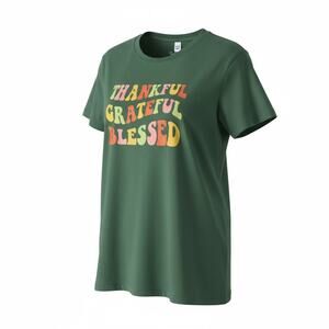 PositiviTees “Thankful Grateful Blessed” Graphic Tee Size L